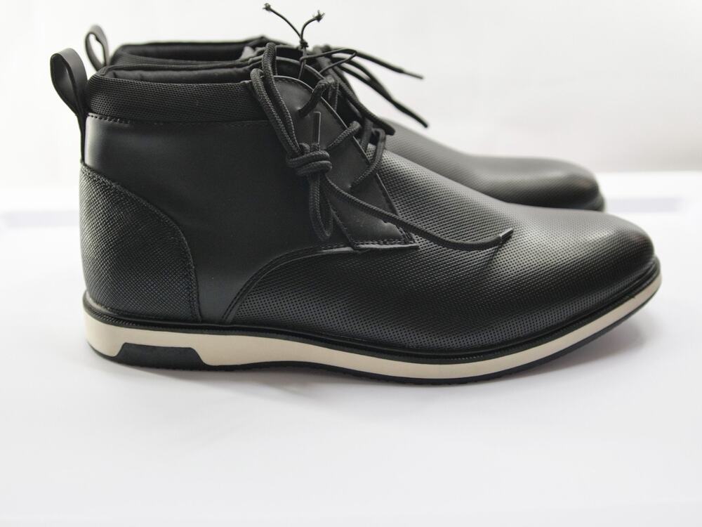 ALDO Mens 10 M Roger Black Perforated Faux Leather Chukka Derby Sneakers Shoes